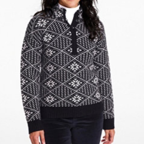 LL Bean Signature Kingfield Fair Isle Merino Wool Sweater Size XL, NWT - Picture 9 of 14